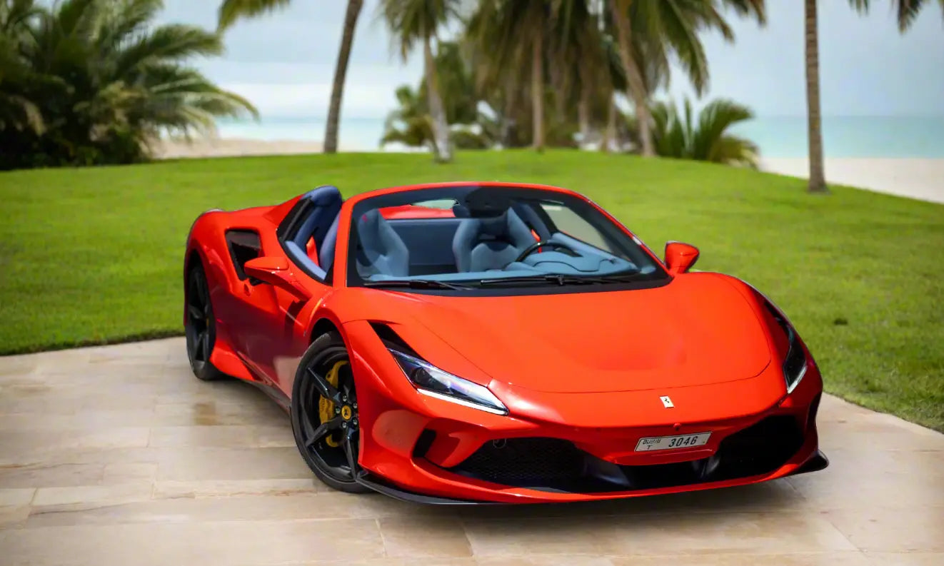 Rent Ferrari F8 Tributo Spider 2023 Red or similar DRD Car Rental LLC