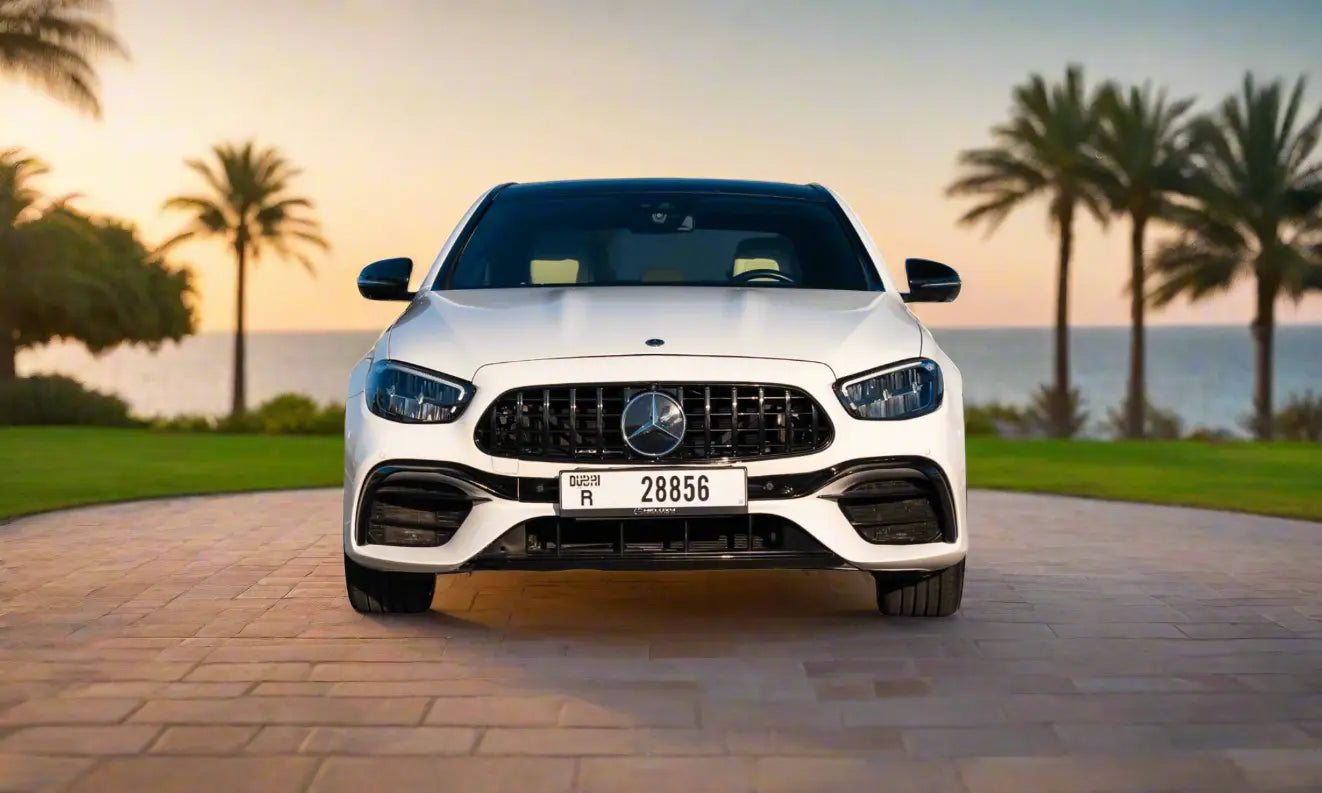 Rent Mercedes-Benz E350 AMG 2023 White or similar DRD Car Rental LLC