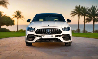 Rent Mercedes-Benz E350 AMG 2023 White or similar DRD Car Rental LLC
