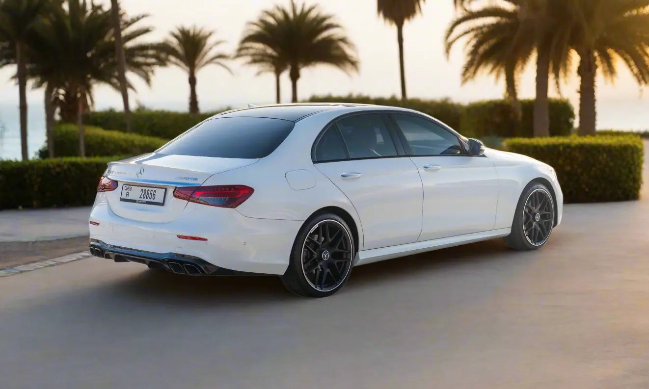 Rent Mercedes-Benz E350 AMG 2023 White or similar DRD Car Rental LLC